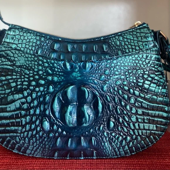 BRAHMIN… NWT SHAYNA CROSSBODY HANDBAG IRIDESCENT TEAL - Picture 12 of 16